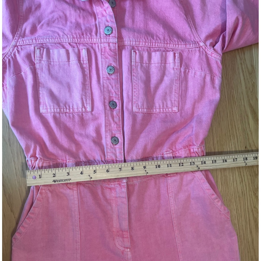 Old Navy Denim Utility Jumpsuit Womens Size S Pink Guava Workwear Boiler Suit - Picture 6 of 10